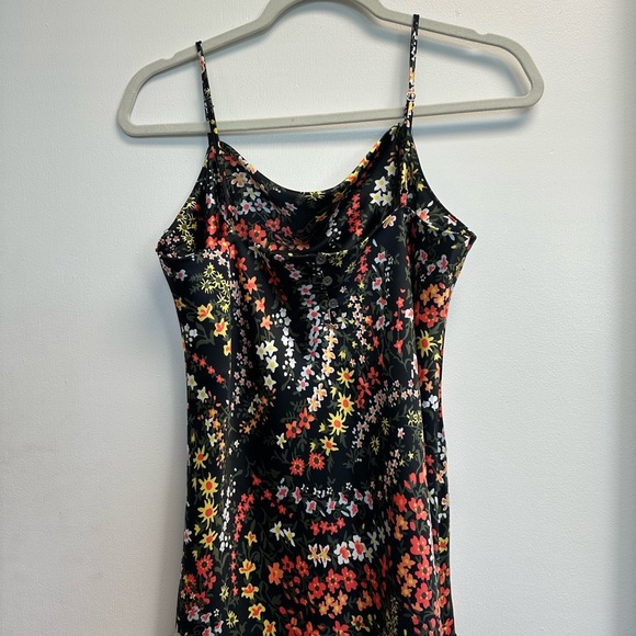 ATM Anthony Thomas Melillo Black Silky Sarin Floral Camisole Skirt Matching Set - Picture 3 of 10